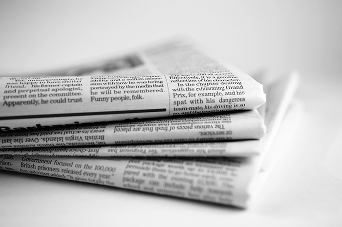 Photo of stack of newspapers