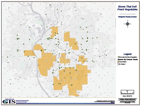 Wichita food desert study map image.