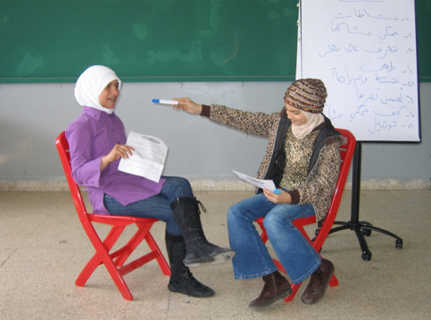 Image of two women in classroom