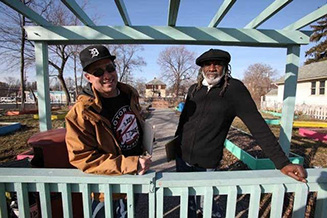 Photo of Motor City Blight Busters Director, John George and The Fertile Grounds Collective Director Cornell Royal.