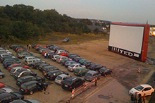 Photo of a drive-in theatre.
