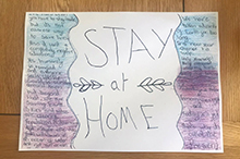 Photo of a stay-at-home poster.