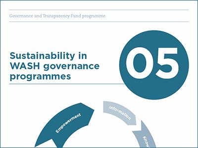 Cover image of the Sustainability in WASH governance programmes guide.