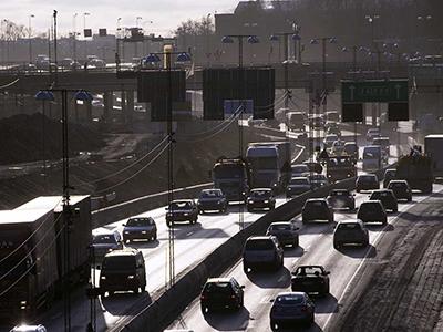 Image of heavy traffic in Sweden.