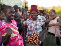 Photo of girls participating in the sanitary towels & undergarments program