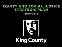 Image of the cover of the Equity and Social Strategic Plan for King County, featuring an image of Martin Luther King, Jr.