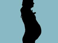 Silhouette of a pregnant woman.